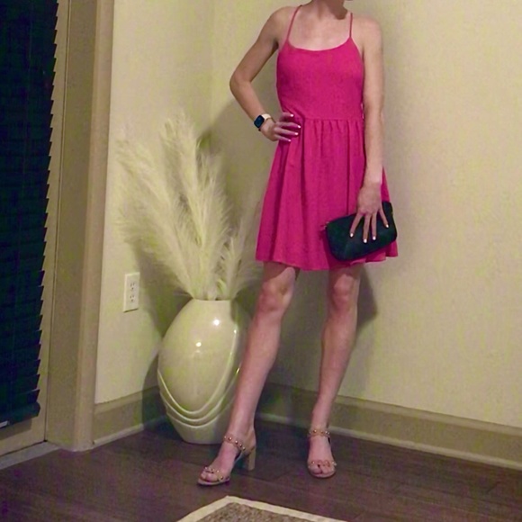 Hot Pink Everly Mini Dress - Picture 1 of 4